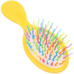 Расчёска массажная детская «Little darling», Единорожек Лучик, цвет жёлтый, разноцветные зубчики, 13,8*6см (пакет с подвесом)