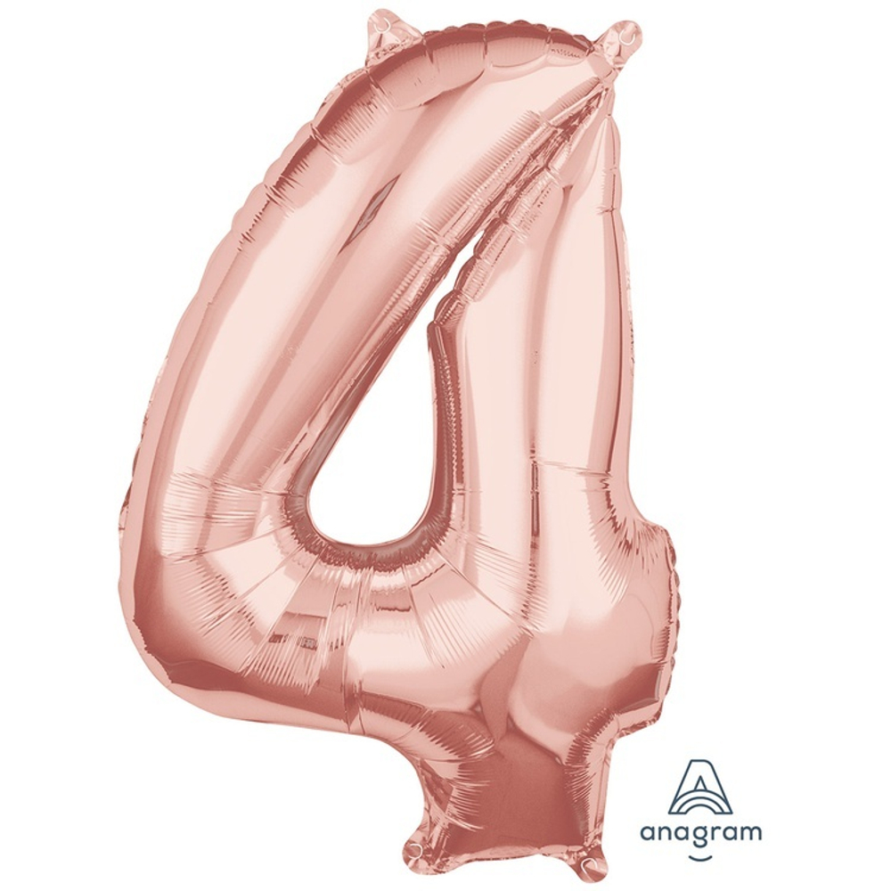 Шар ЦИФРА 4 Rose 26" 66 см