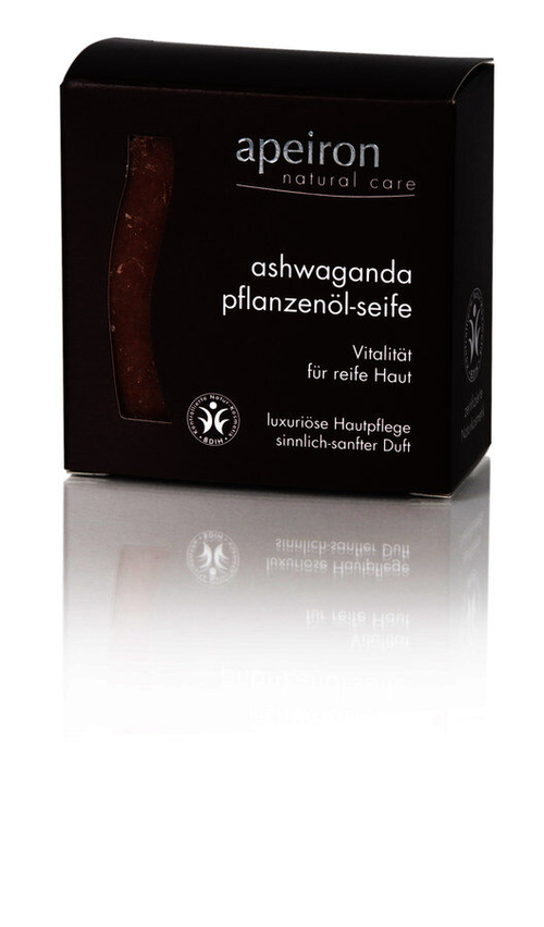 Мыло на растительном масле Apeiron с ашвагандой, 100 гр