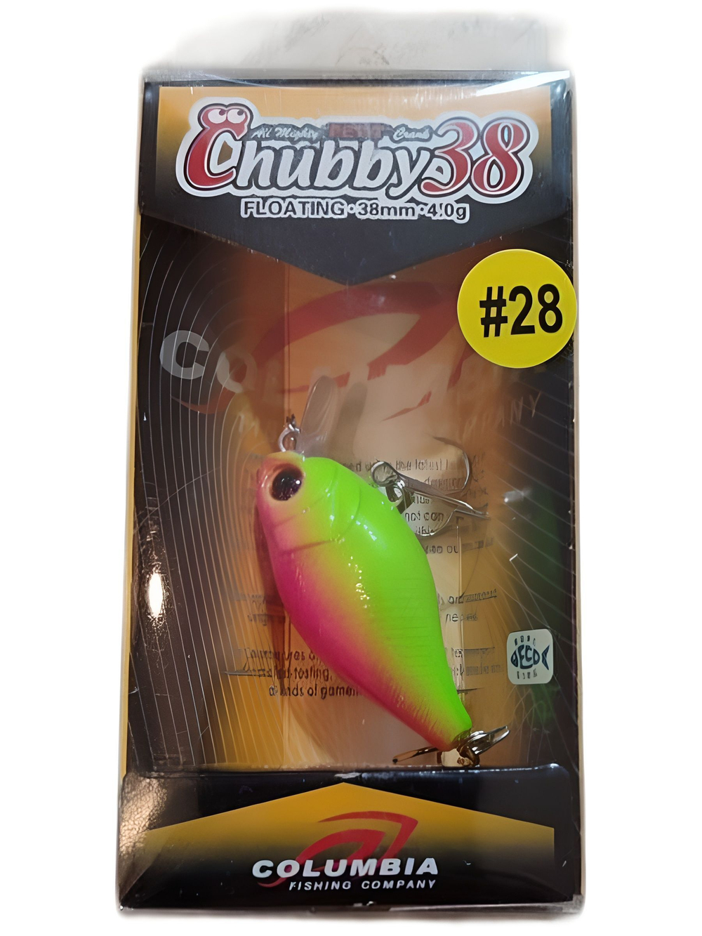 Воблер Columbia Chubby 38F цвет 38 для ловли жереха, голавля, форели и язя