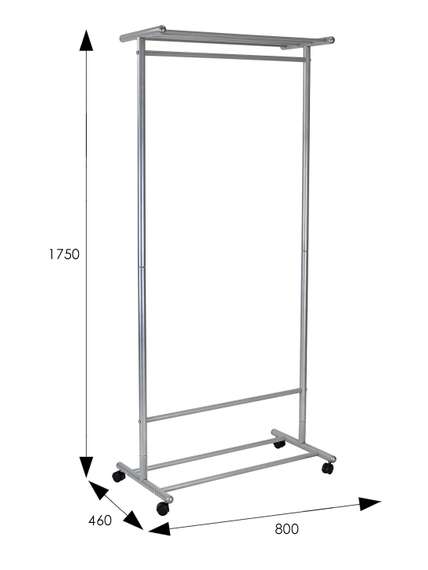 Вешалка напольная на колесах М 9 металлик