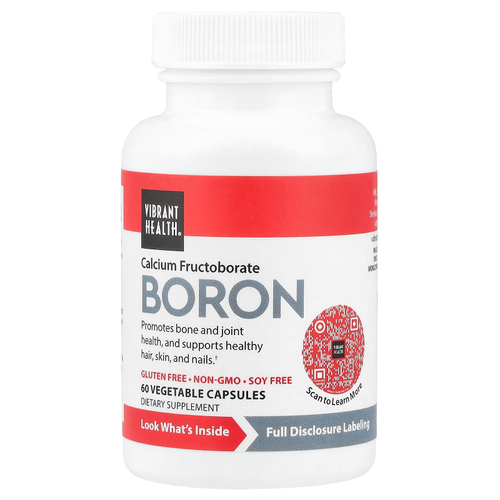 Vibrant Health, бор, 60 вегетарианских капсул