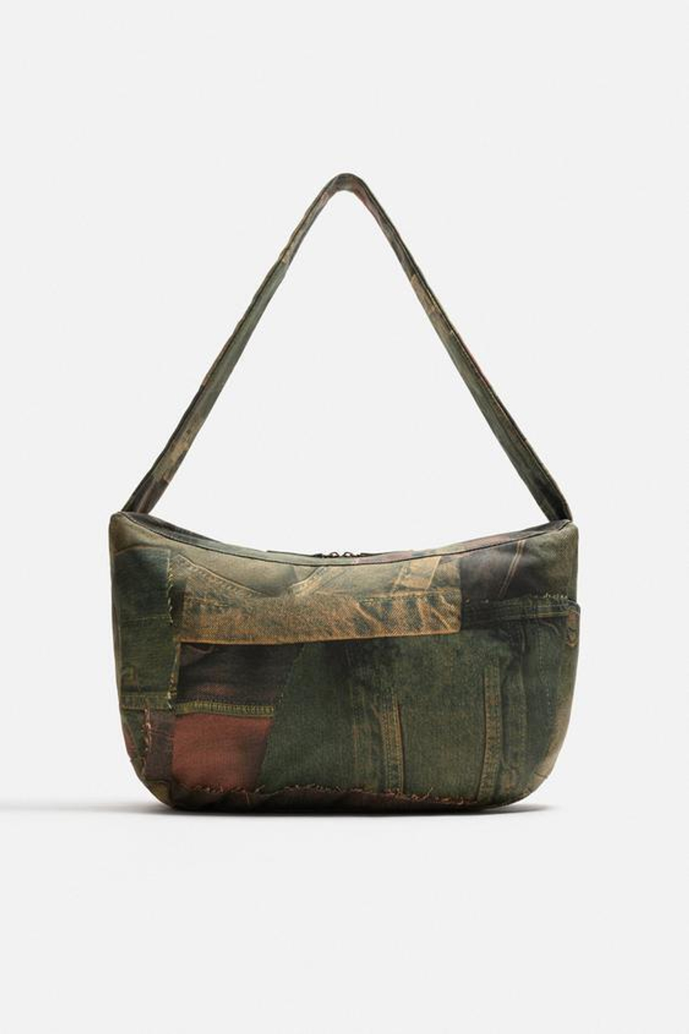 ZARA ДЖИНСОВАЯ СУМКА С ПРИНТОМ, РАЗНОЦВЕТНЫЙ