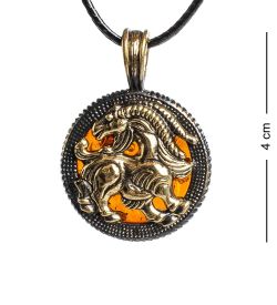 AM-1182 Подвеска «Знак зодиака-Козерог» (латунь, янтарь)