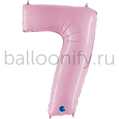 Шар ЦИФРА 7 Пастель Pink 40" 102 см