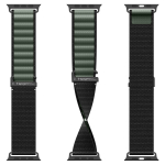 Ремешок Spigen WBF1 BAND для Apple Watch 6 / 7 / 8 / 9 / 10 / SE / Ultra 1 / 2 (44 / 45 / 46 / 49 mm) черный/зеленый