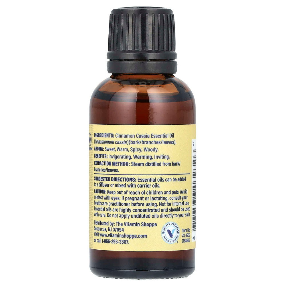 The Vitamin Shoppe, 100% чистое эфирное масло, корица, 30 мл (1 жидк. унц.)