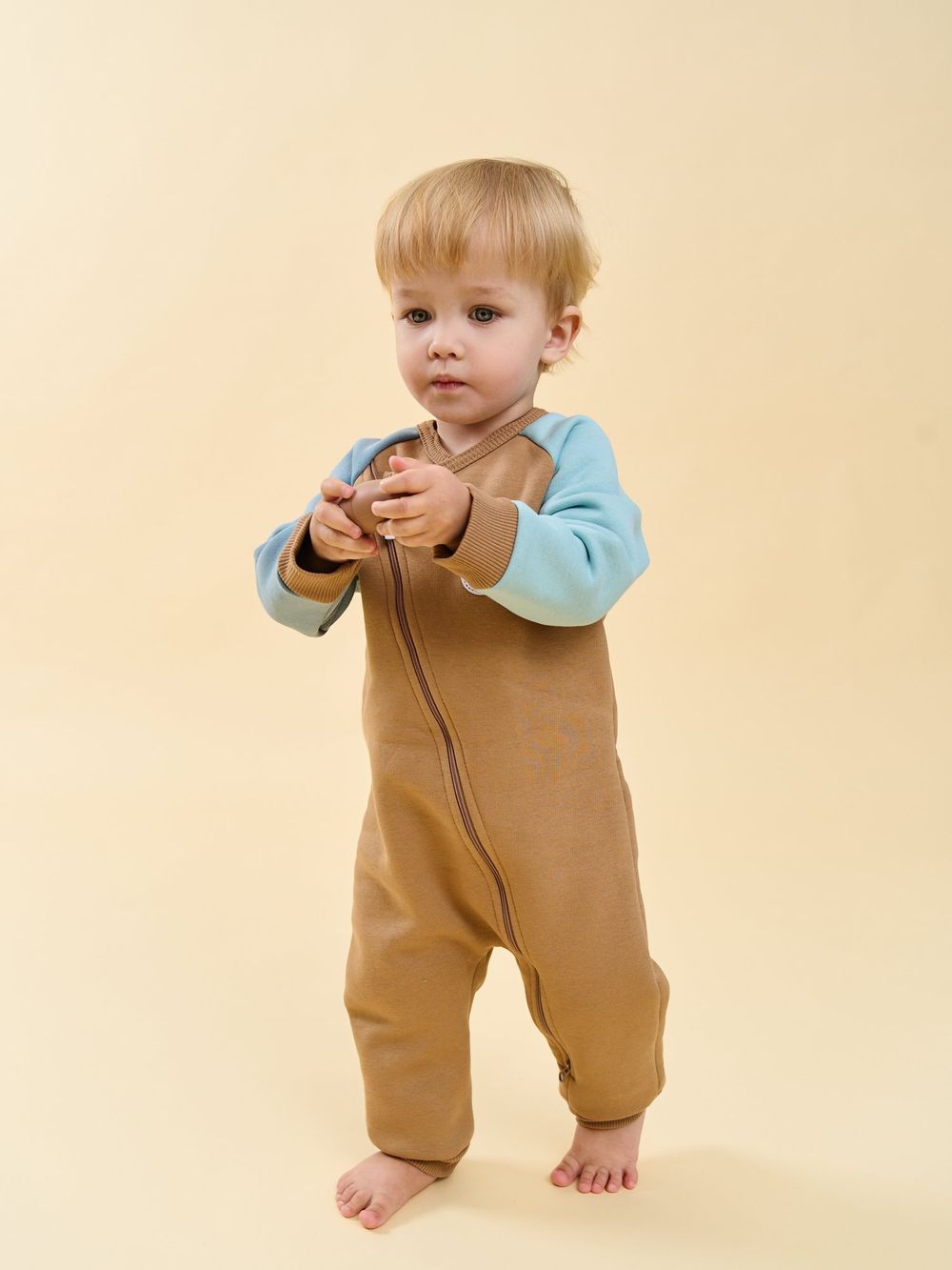 Комбинезон-косуха Колор блок "Песок" утепленный 0+