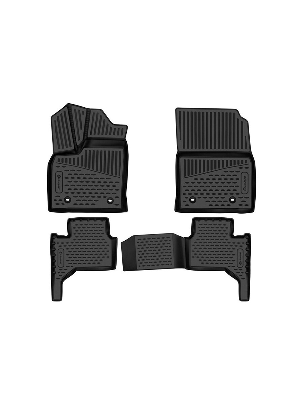 Коврики в салон для LEXUS LX 600, 2021-, Внед, цельные сид. 2 ряда, 5 мест, 4шт. (полиуретан) ELEMENT3DA67310210K