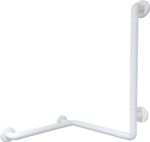 Поручень угловой 4 точки опоры левый алюминий NOFER 15049.NBA белый