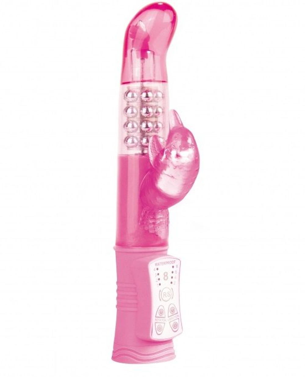 Розовый перезаряжаемый вибратор Rechargeable Dolphin с дельфинчиком - 22 см. (Цвет: розовый)