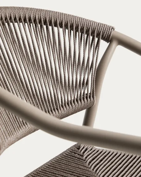 Уличный стул Livadia из алюминия цвета таупе и веревки