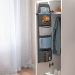 Кармашки для детского сада, на липучке. Экскаватор с глазками-помпонами