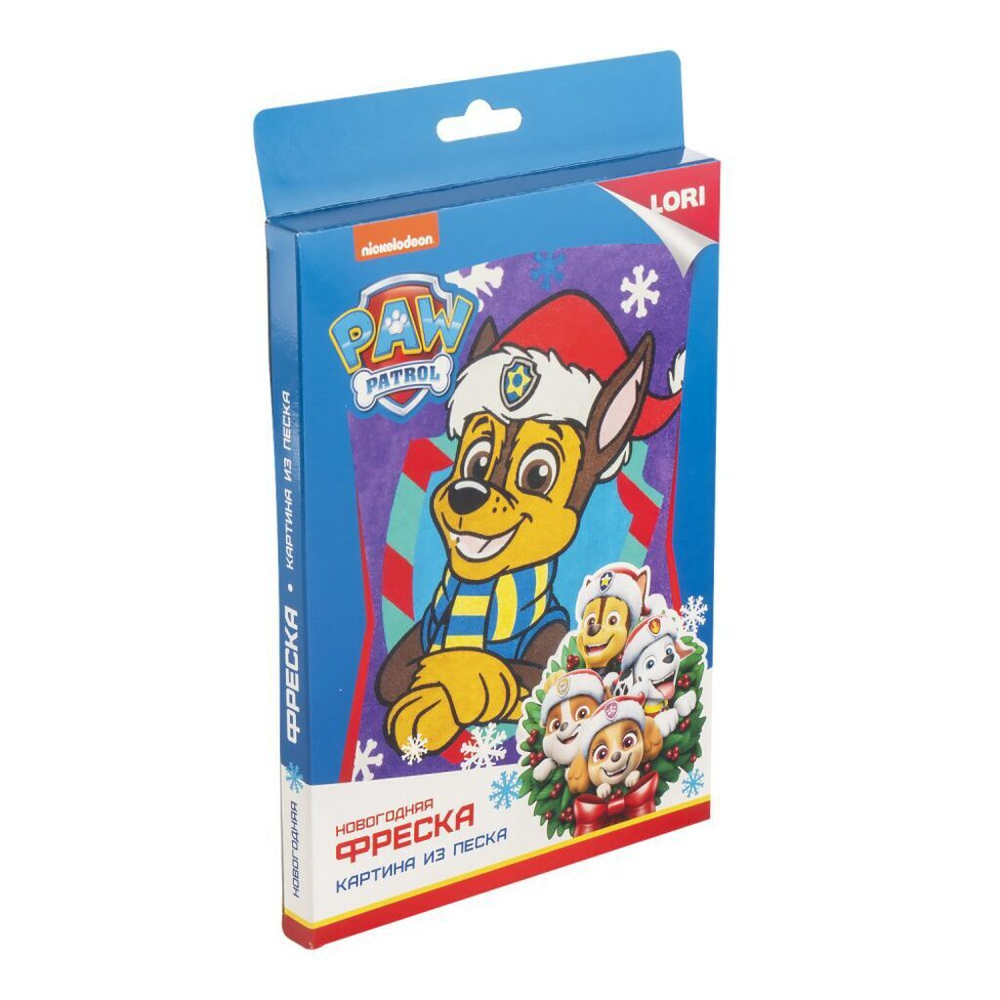 Аппликация из песка 20*15см Щенячий патруль новогодняя "Праздничный Гонщик"