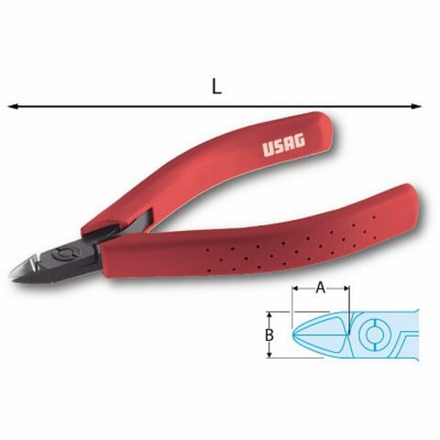 022/1 Сверхкомпактные кусачки с полуплоскими режущими кромками, 110 мм, USAG (Италия)