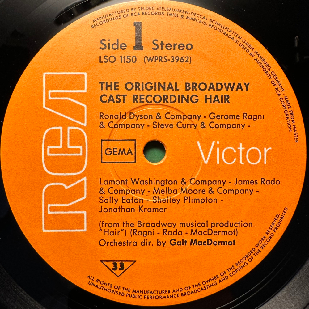 Hair - The Original Broadway Cast Recording (Germany)