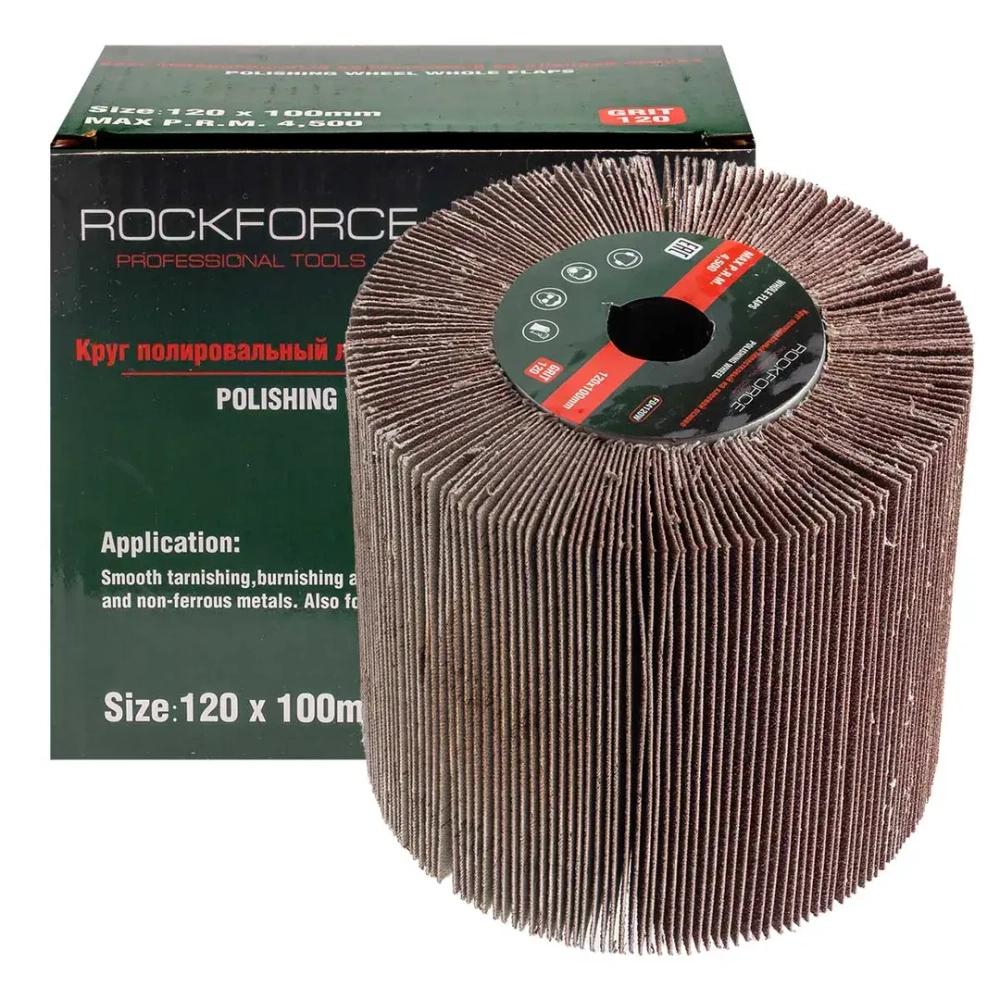 Насадка шлифовальная 120х100мм(Grit 120) RockForce##Rock FORCE RF-FD4120W