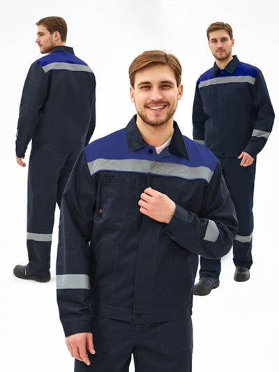 Костюм Липецк-1 СОП CH (тк.Смесовая,280) брюки, т.синий/васильковый