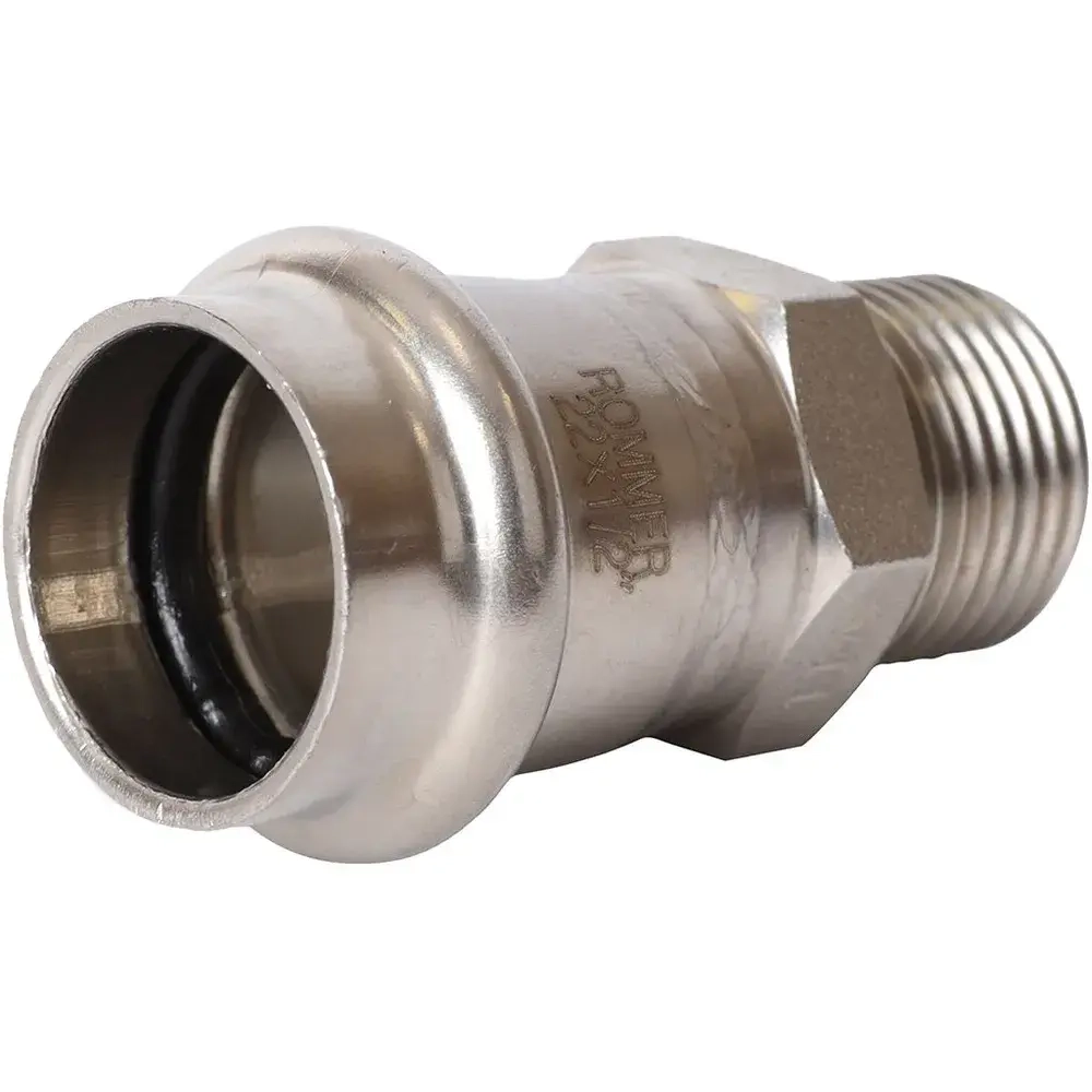 ROMMER Переходник с НР 22x1/2" из нержавеющей стали прессовой