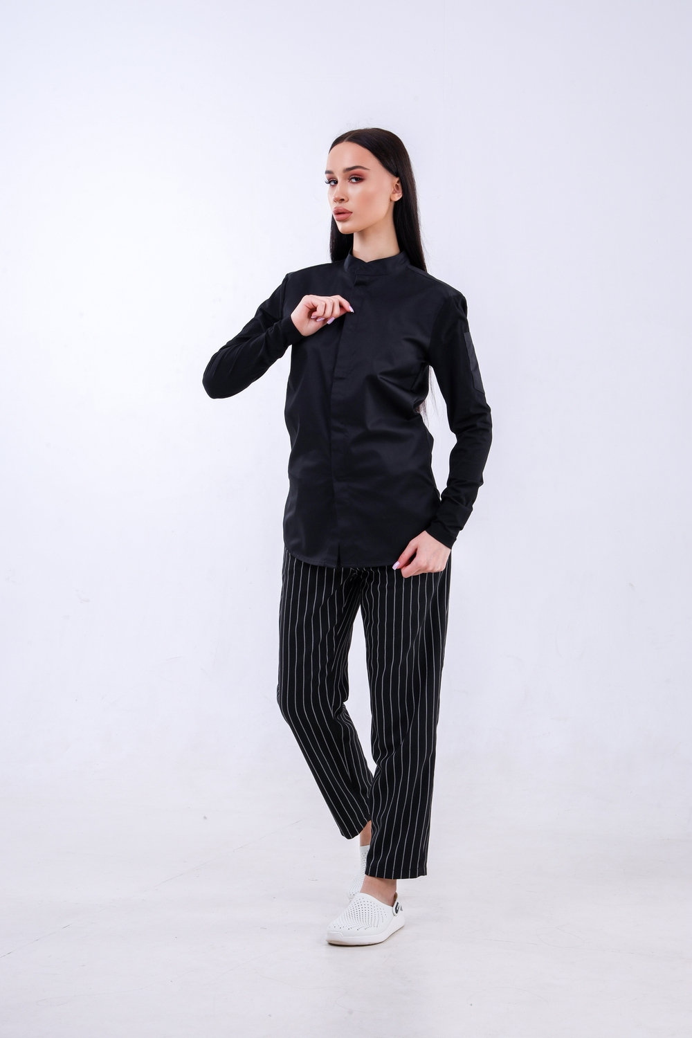 Китель поварской женский Élégance Blanche black