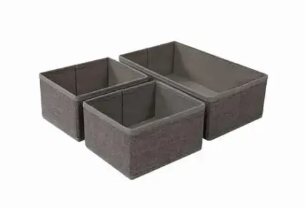 "Linen Grey" Набор органайзеров 3шт. 30х18х10см; 15х18х10см