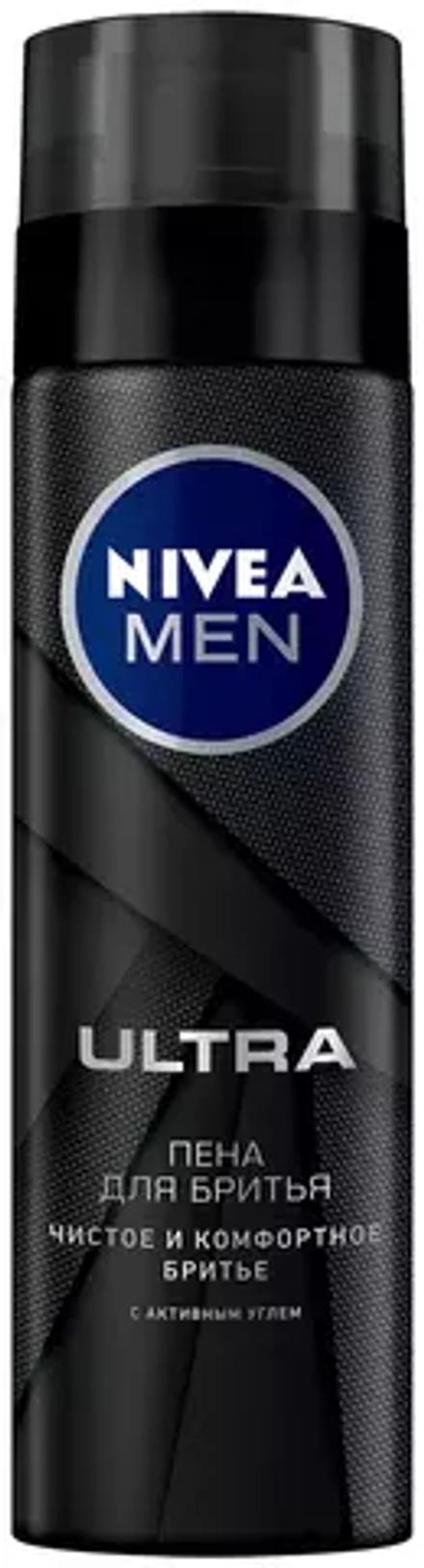 Пена для бритья Ultra с активным углем Nivea, 200 мл