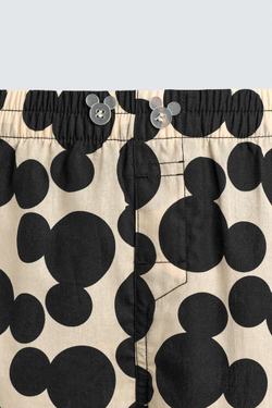 ZARA X DISNEY БОКСЕРЫ С ПРИНТОМ МИККИ МАУСА, ЧЕРНЫЙ/ЭКРЮ