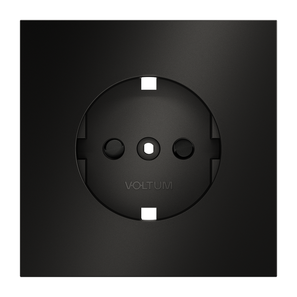 Накладка для розетки с заземлением и защитными шторками, S70 Metal (антрацит)