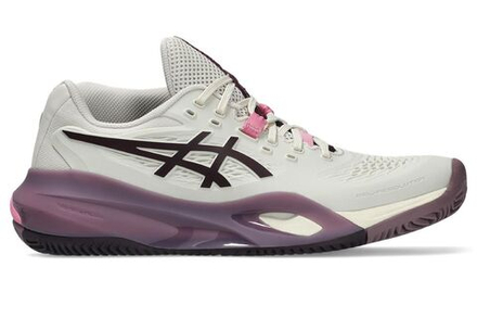 Женские теннисные кроссовки Asics Gel-Resolution X Clay - soft oat/dark aubergine