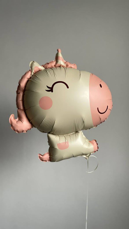 Шар (35''/89 см) Милый единорог, Розовый, сатин 1 шт.