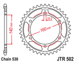 Звезда ведомая JTR502.45, JT