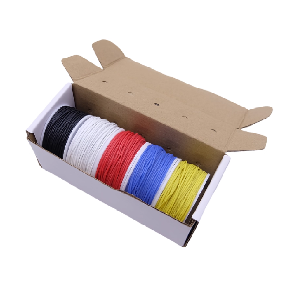 Комплект проводов силиконовых 22AWG - Ч/Б/К/С/Ж