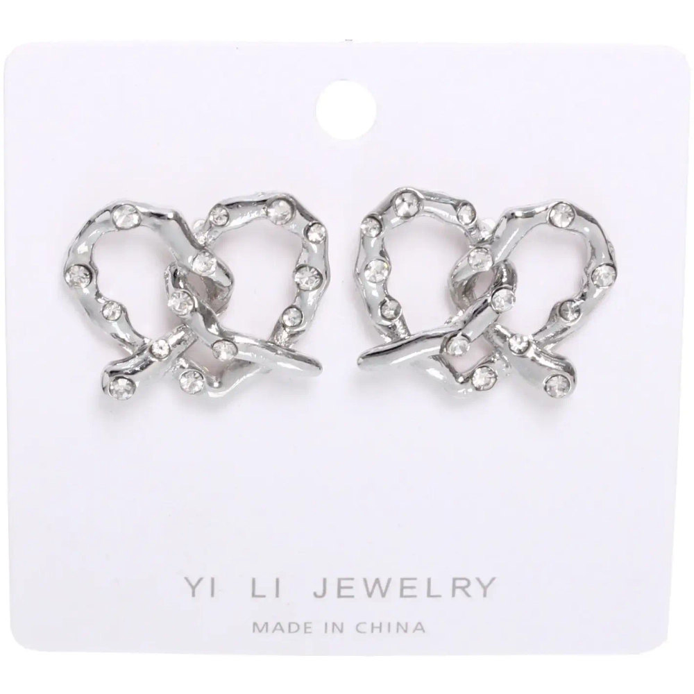 Серьги «ЭЛЛОДИ», сердечки, цвет золото и серебро, 4,2*2см