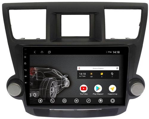 Магнитола для Toyota Highlander 2 2007-2013 XU40 - AK553R10-MTK Android 10, (крутилки активные)