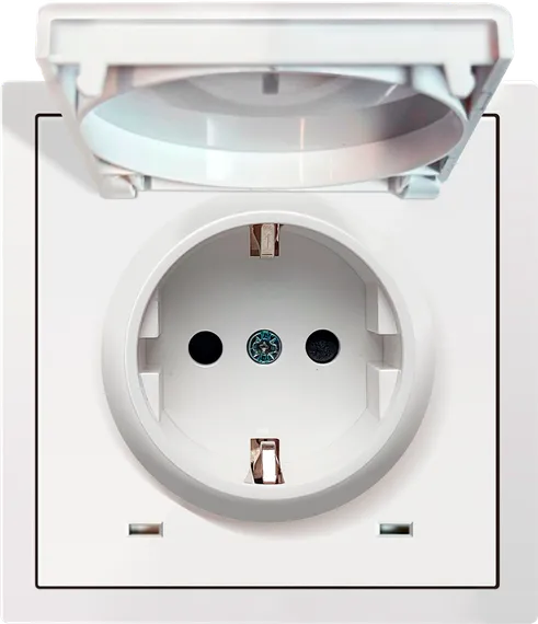 Donel R98 белый накладка для розетки Schuko с заземлением, с крышкой, 16A 250 В~, серия DA