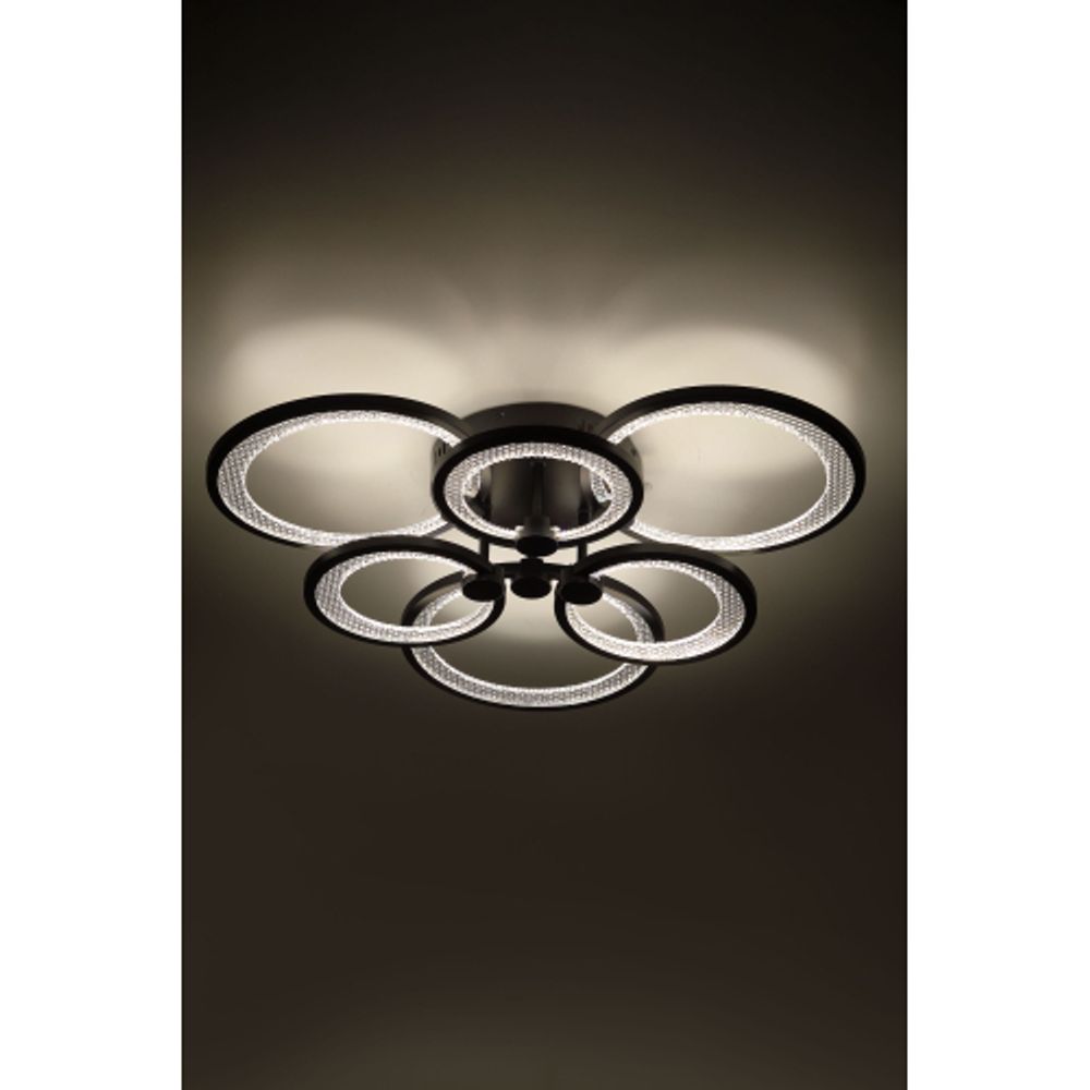 Светильник потолочный светодиодный ЭРА Модерн Odry CLL-1-117W 3K-6,5K RC BK с ДУ черный