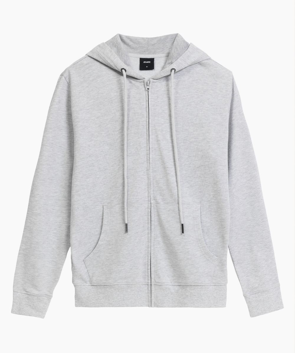 Мужская толстовка с капюшоном Atlantic, 1 шт. в уп., хлопок, светло-серый меланж, HMT-001