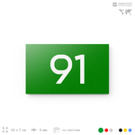 Табличка с номером 91 на дверь квартиры, для офиса, кабинета, аудитории, склада, зеленая 120х70 мм, Айдентика Технолоджи