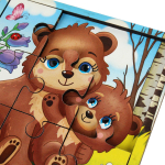 Головоломка-пазл в рамке. Игры в дорогу "Медведица и медвежонок" П308 4930527 (Лесная мастерская)