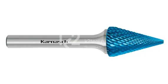 Борфреза твердосплавная Karnasch форма M, 3х8х3х38 мм, насечка HP-4, покрытие Blue-Tec, арт. 11.5092-010