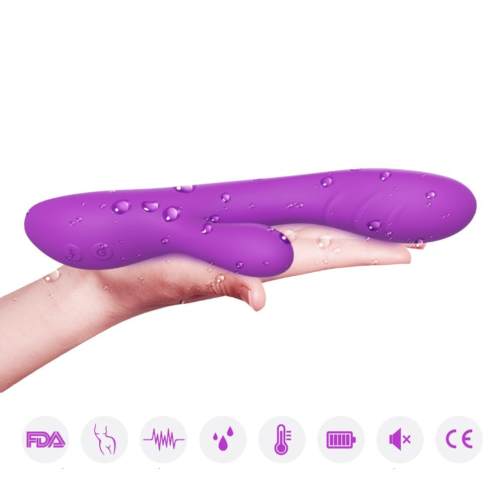 Вибратор Useeker USK-V06 PU с клитор. стим-ей и с эф-ом подогрева Spark Silicone+ABS аккум.224*42*65