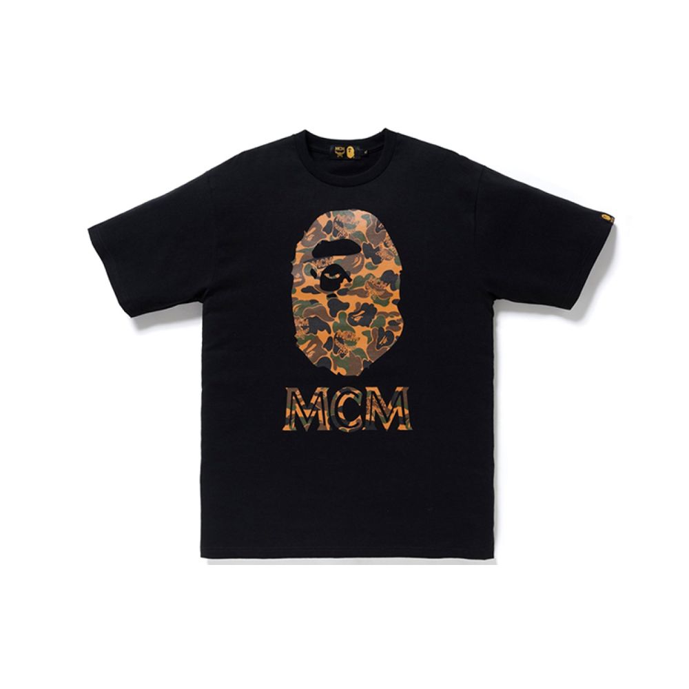 A BATHING APE x MCM Camo Ape Head T