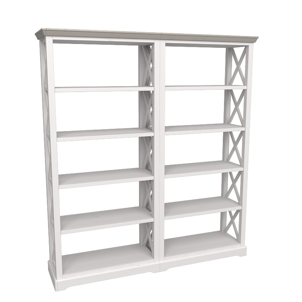 Стеллаж «Форест» сквозной белый воск/антик