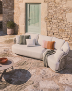 Уличный модульный диван Osani из алюминия экрю и веревки цвета таупе 274 см