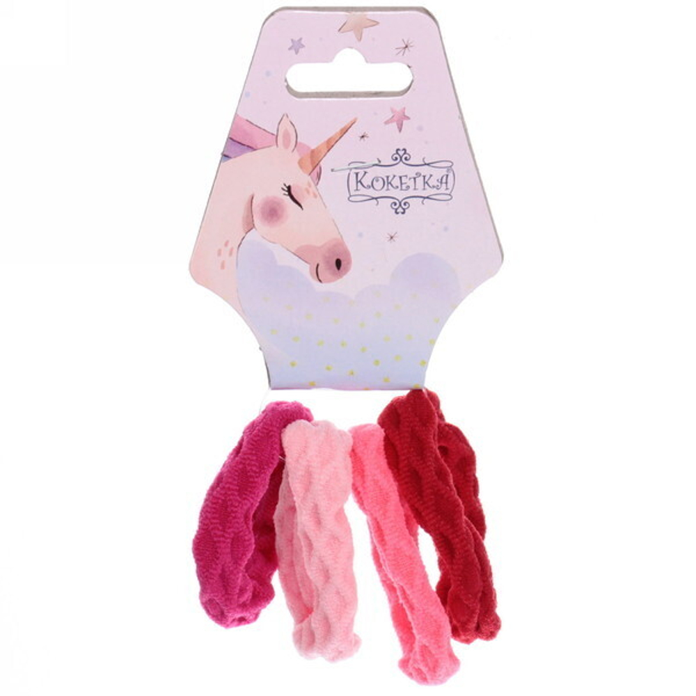 Резинки для волос детские 4шт «Your Paradise», перелив, микс 6 цветов, d-4см (подвес Единорожек)