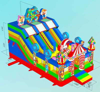 Коммерческий надувной  батут " Цирковой" 7*4*4,5м