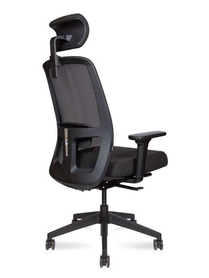 Кресло офисное Норден / Алтай / Altai  / черный пластик / черная сетка / черная ткань