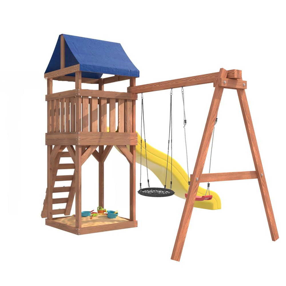 Детская площадка Сlassic с качелями лодочка и гнездом 60 см IgroWoods для улицы и дачи