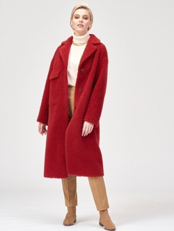 Шуба женская из овечьей шерсти мериноса, красная, SilverFox
