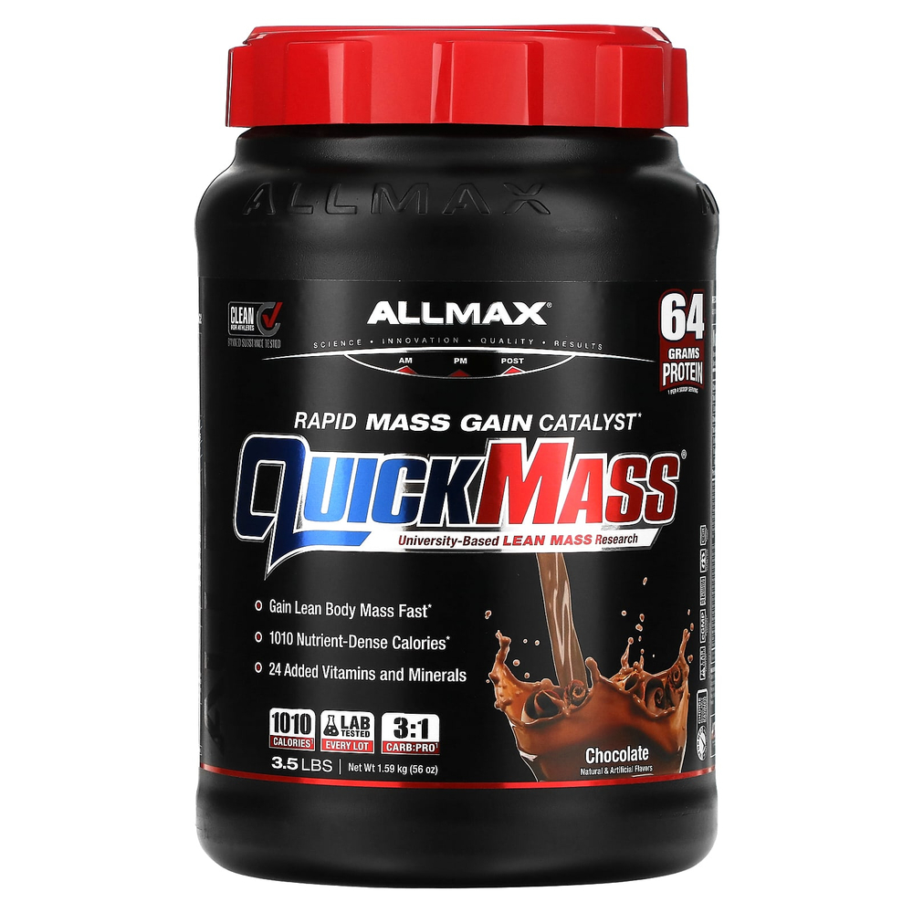 ALLMAX, QuickMass®, катализатор для быстрого набора массы, шоколадный вкус, 1,59 кг (3,5 фунта)